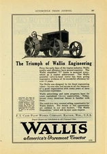1920 J. I. Case Plow Works Ad: Wallis Tractor w/ U Frame - Racine, Wisconsin