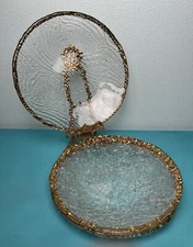 Italian Glacier Glass Dinner Plates x4