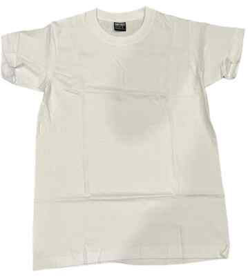 SunTees Men's Plain 100% Cotton White Crew T-Shirt Heavy Short Sleeves T Shirts