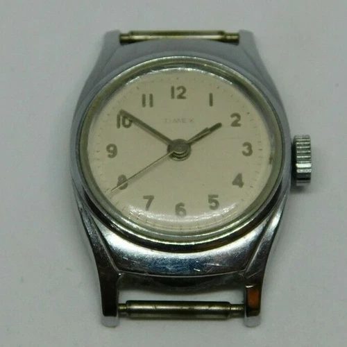 Vintage Timex Silver Tone Case Wind-up Analog Women's Watch