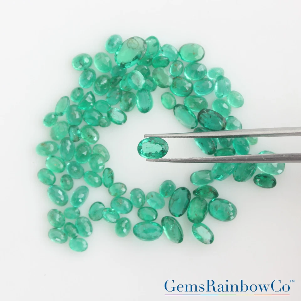 Piedras preciosas naturales facetadas baguette ovaladas esmeralda sueltas, marquesa, cuadradas, #988. Foto 4 de 4