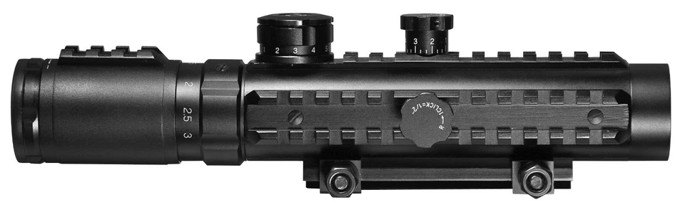 Mira telescópica Barska 1-3x 30 IR Electro Sight IR con mira para rifle táctico de riel, AC11396 Foto 3 de 4