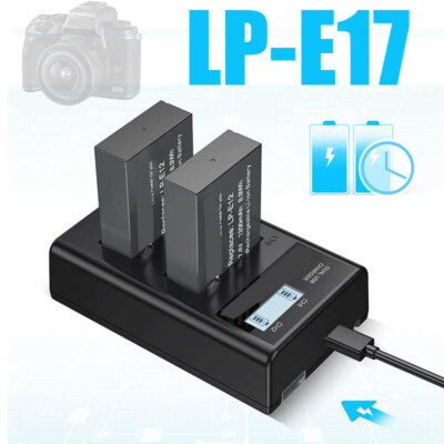 2x Akku + Ladegerät Für Canon EOS LP-E17 200D 250D 800D 750D R10, R8, RP, 77D,