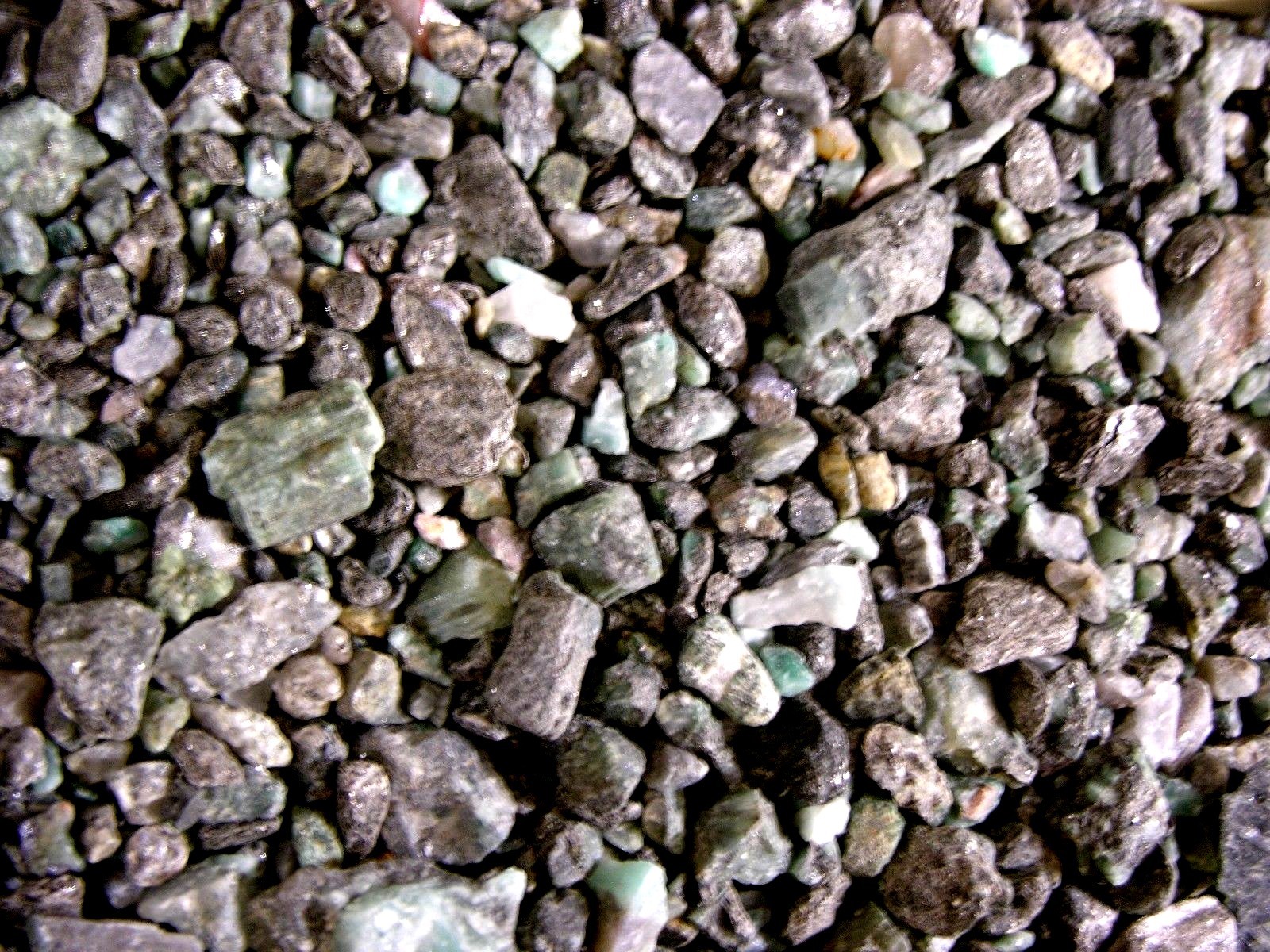 Emerald mine rough crystal Brazil 3-20mm  1/2 pound lots