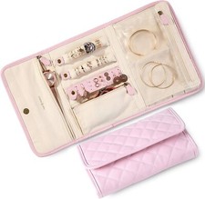 Traveling Jewelry Case with Tangle-Free Necklace Jewelry Storage - 9 x 6 Inch