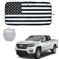For Chevy Colorado 2015-2025 Windshield Sun Shade Cover Visor US Flag Heat Block