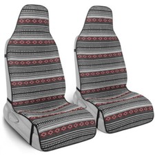 Bdk Baja Boho Hippie Front Seat Covers For Cars Black Aztec Print