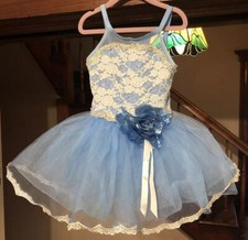 WEISSMAN Costumes Dance Girls Ballet Small Tutu Dress Ballerina Blue Flower