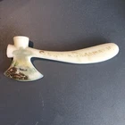 Vtg Antique White Milk Glass Mini Hatchet Axe Souvenir Davenport Iowa