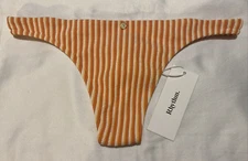 Rhythm Cheeky Bikini Bottom Womens M Coral Sands Sunbather Stripe Cheeky Pant