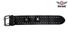 Black Leather Motorcycle Style & Fashion Simple Watchband