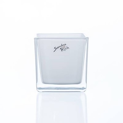 Teelichthalter Windlicht WHITE CUBE H. 8cm 8x8cm Glas weiß Sandra Rich