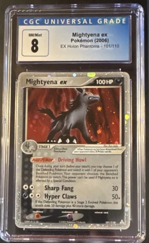 Pokémon Mightyena ex Ultra Rare Holo EX Holon Phantoms 101/110 CGC 8