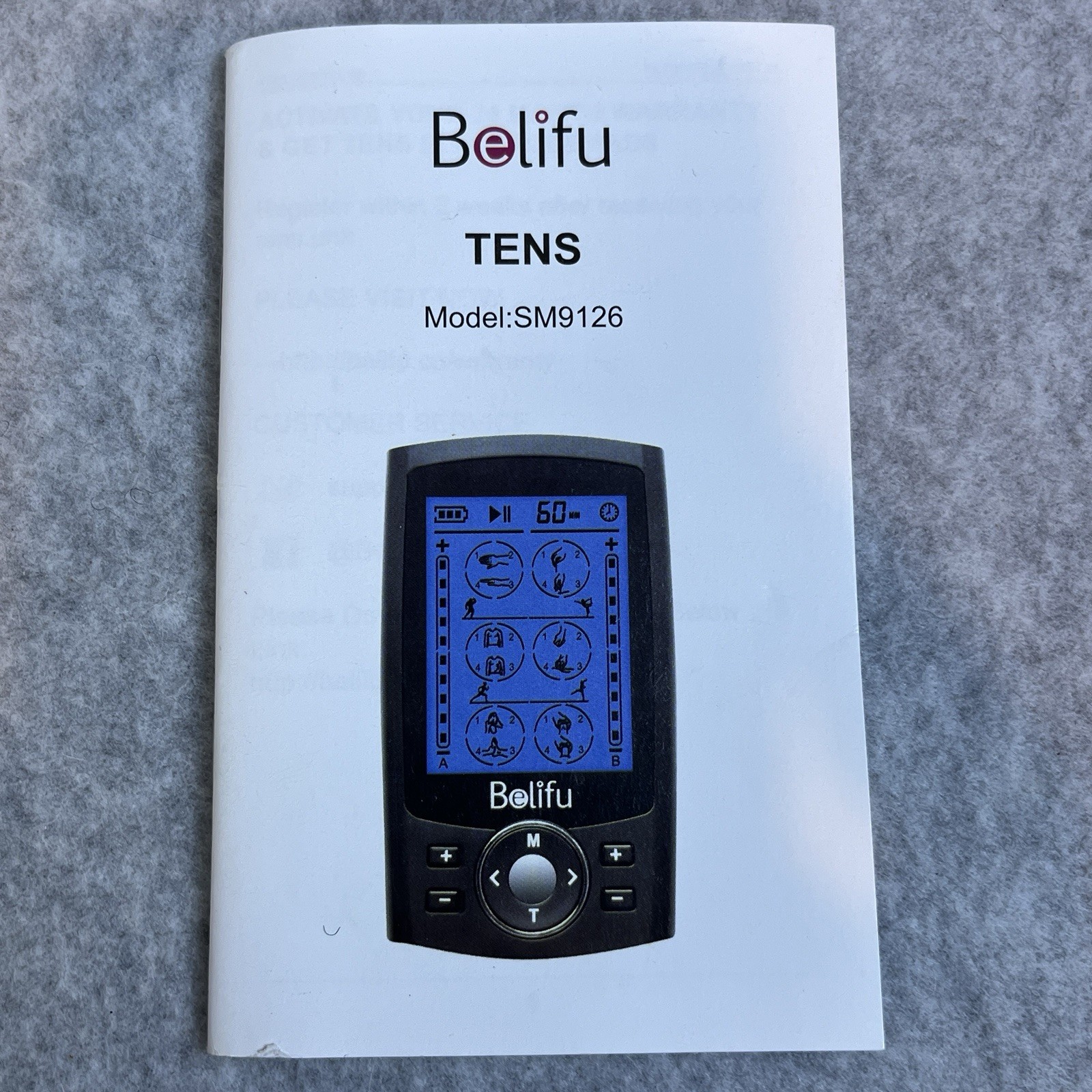 Belifu SM9126 Dual Channel TENS Massager EMS Unit 24 Modes Muscle Stimulator
