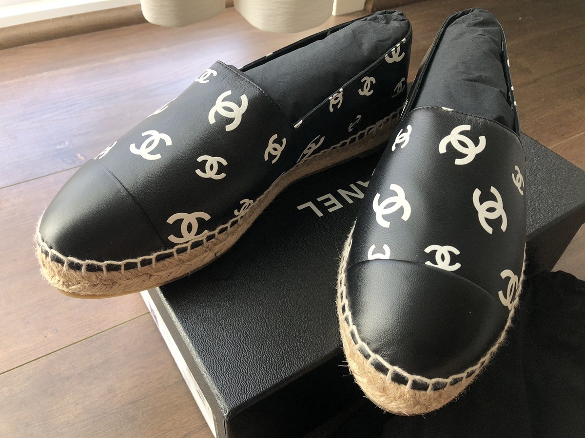 CHANEL Black Leather Espadrille Loafers with Jute Sole Espadrilles - Lambskin, black — Fashion | CHANEL main image 4