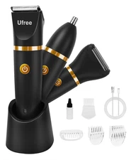 Ufree Body Hair Trimmer for Men, Pubic Hair Trimmer, 3 in 1 Body Grooming Kit
