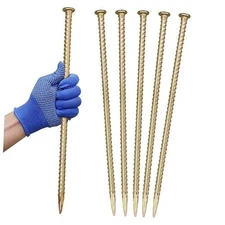 16 Inch Rebar Stakes - 1/2 Inch Diameter Galvanized Steel Ground Anchors - 10