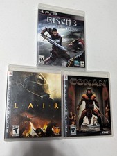 3x PlayStation 3 PS3 Games: Risen 3: Titan Lords, Lair, Conan Tested & Working 