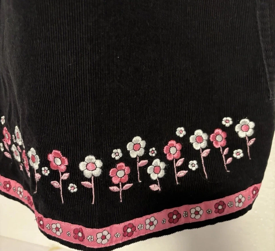 Vestido tipo jersey de pana negro bordado 7/8 Scooby Doo Y2K para jóvenes niñas 2001 Foto 4 de 4