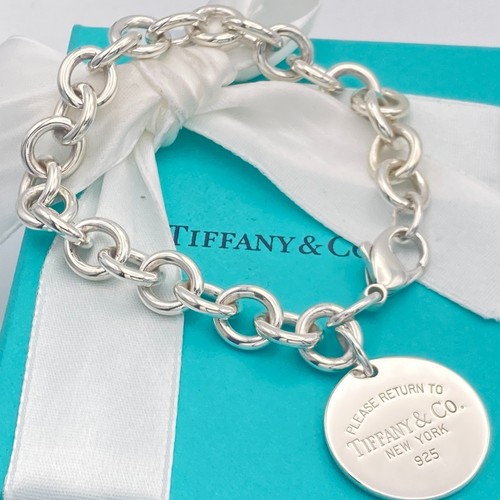 Tiffany & Co. Return to Round Tag Chain Bracelet 925 Silver 6 3/4" 35.7g - Picture 1 of 13
