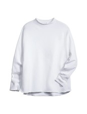 Frank Eileen Effie Long-Sleeve Funnel Neck Triple Fleece Capelet White M