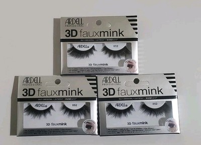 Lot Of 3 Ardell False Eyelashes 3D Faux Mink 852 NIP