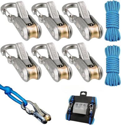 6 Lock Rope Buckle Down Hooks Tie Tightening Tensioner Rope Roller with Cargo