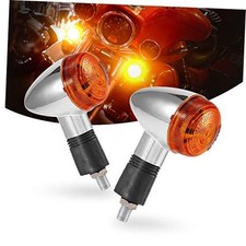Motorcycle Turn Signals Chrome Bullet Front Rear Lights for Honda Harley 2pcs