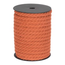 Cotton Rope 3 Strand Twisted Braided Rope Cord, Orange 23m 10mm