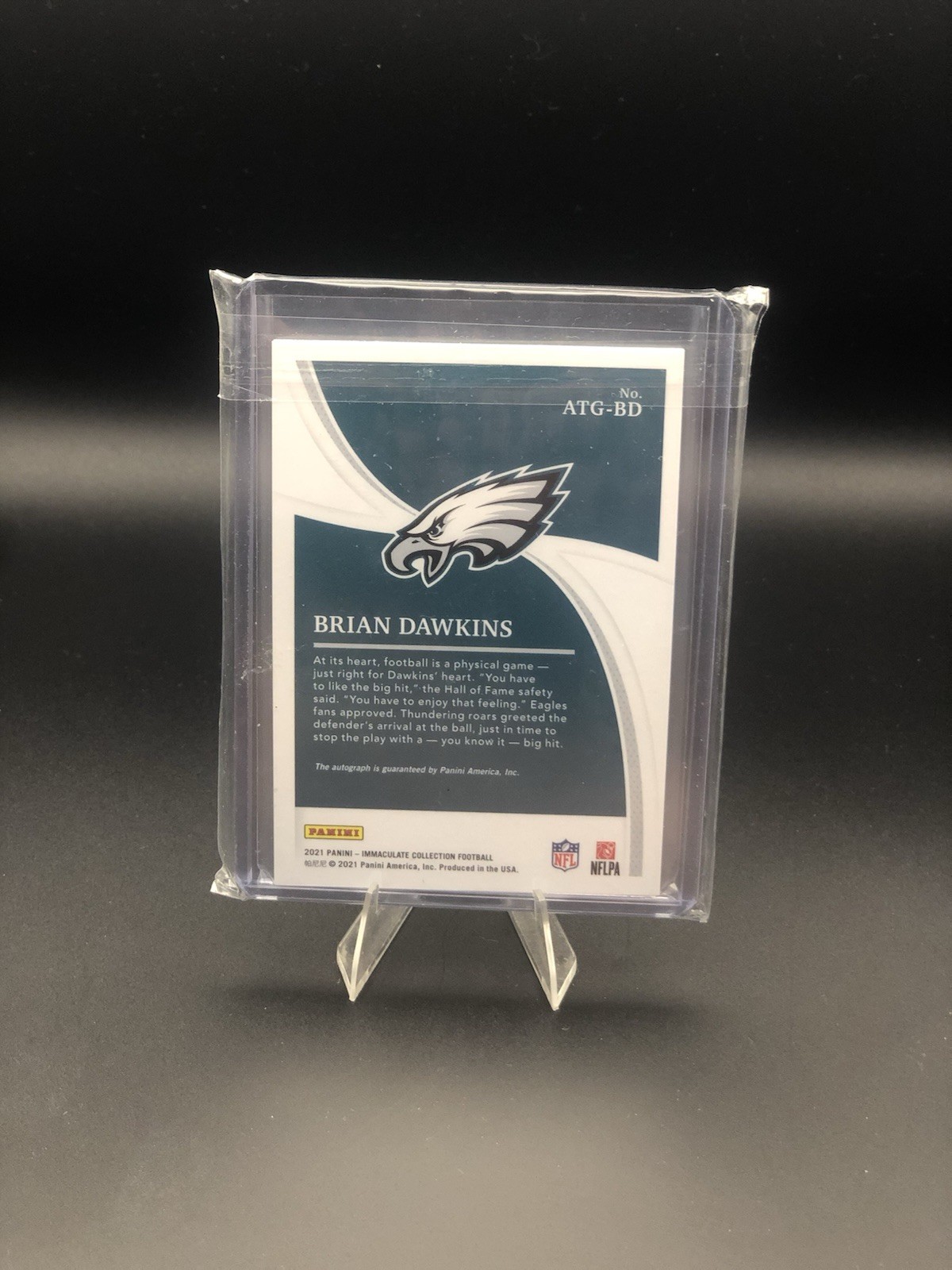 2021 Immaculate Brian Dawkins AUTO ATG-BD All Time Greats Acetate Eagles /75 view 2