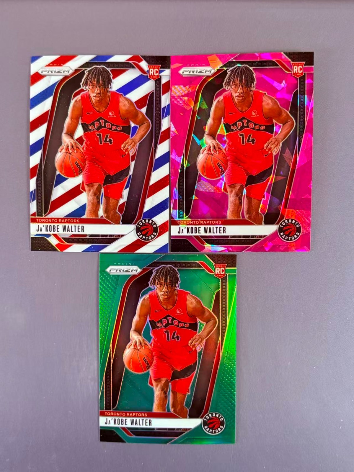 Ja'kobe Walter 2024-25 Panini Prizm Red White Blue Prizm RC #223