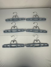 Vintage Lot of 6 Tamor Type Small Plastic Clamp Hangers Pants Skirts Trouser V