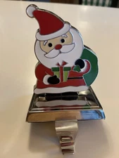 Vintage Santa Claus Christmas Stocking Holder Holiday Seasonal Decor Xmas 