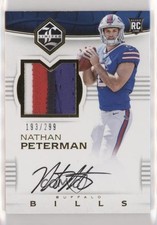 2017 Panini Limited Rookie 193/299 Nathan Peterman #134 Patch Auto 5w7