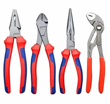 4PC Pliers Set, 8” Combination Pliers,7 1/4” Diagonal Cutting Plier，8” Long N...