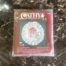 Christmas Gift Ornament Candlewicking Kit 4x4 Cathy Needlecraft Sealed