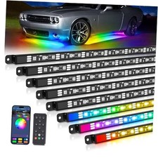 N8 Car Underglow Light Bar Kit, Chasing Color LED, Aluminum RGB IC APP Remote