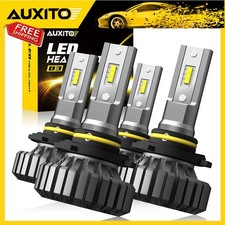 AUXITO 9005 9006 Headlight Bulb LED Combo High Low Beam 6500K White Fanless 2/4X