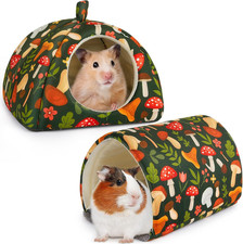 Bienbee Guinea Pig Hideout, 2 Piece Washable Set for Small Animals Small