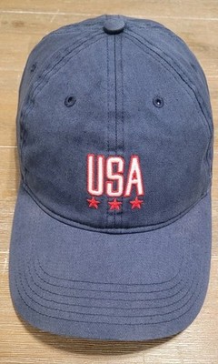 Under Armour Navy USA 3 Star Hat Lightweight Adjustable Strap Cap Blue