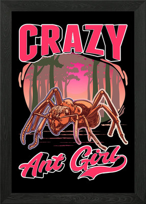 Crazy Ant Girl Ants Farm Framed Wall Art Poster Canvas Print Picture