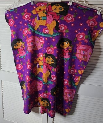 Nickelodean 2011 Dora The Explorer Girls Purple And Pink Blanket