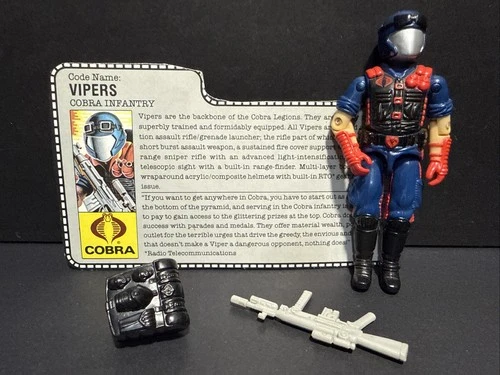 GI Joe 1986 Cobra Viper 100% Complete Vintage Hasbro Action Figure With card *