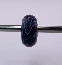 Elfbeads Blue Glass Bead with Swirl Design   ...