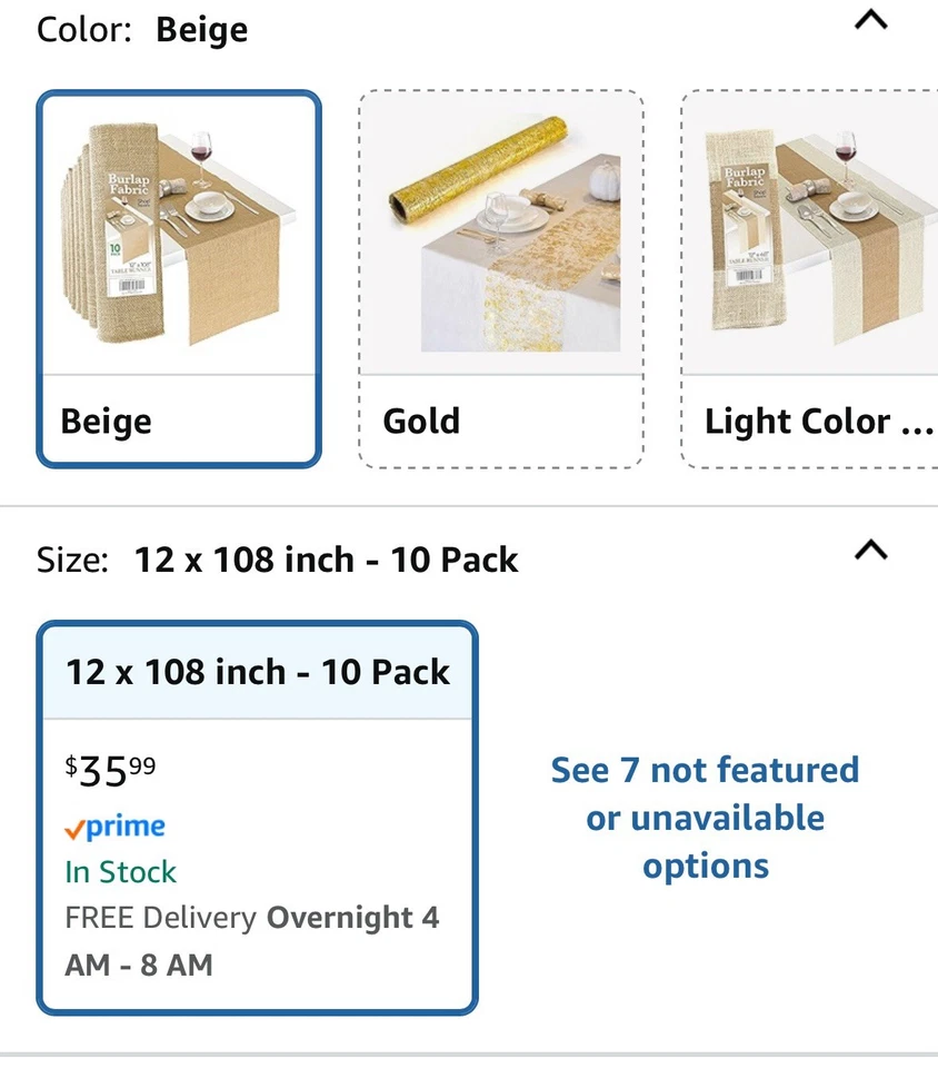 Burlap Table Runners 12" X 108" - Image 4 of 4