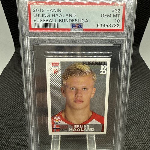 2019 ERLING HAALAND ROOKIE PANINI FUSSBALL BUNDESLIGA #32  PSA 10 1st PRINT WC!!