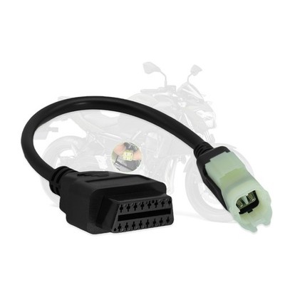 lydesor Obd2 Adapter Fit for Kawasaki Motorcycle 4 Pin to 16 OBD Black 