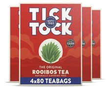Tick Tock Rooibos Tea 320 Bags Caffeine Free Redbush Herbal Tea Multipack