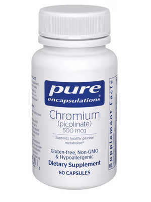 Chromium (Picolinate) 500 mcg 60 Capsules Pure Encapsulations EXP 09/2027