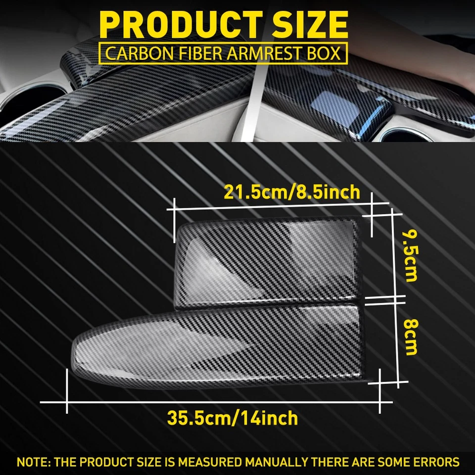 Cubierta de reposabrazos de fibra de carbono para Mercedes Clase C W204 C300 AMG 2008-14 1~10X Foto 2 de 4